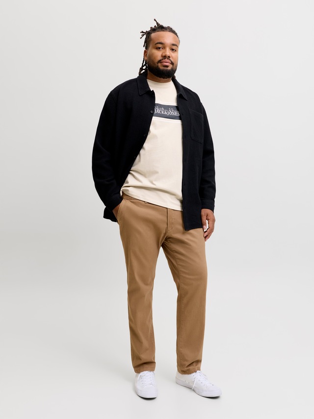 Jack & Jones PlusSize Rundhalsshirt »JJBUSTER TEE SS CREW NECK BTS SN PLS« Baumwolle, regular fit