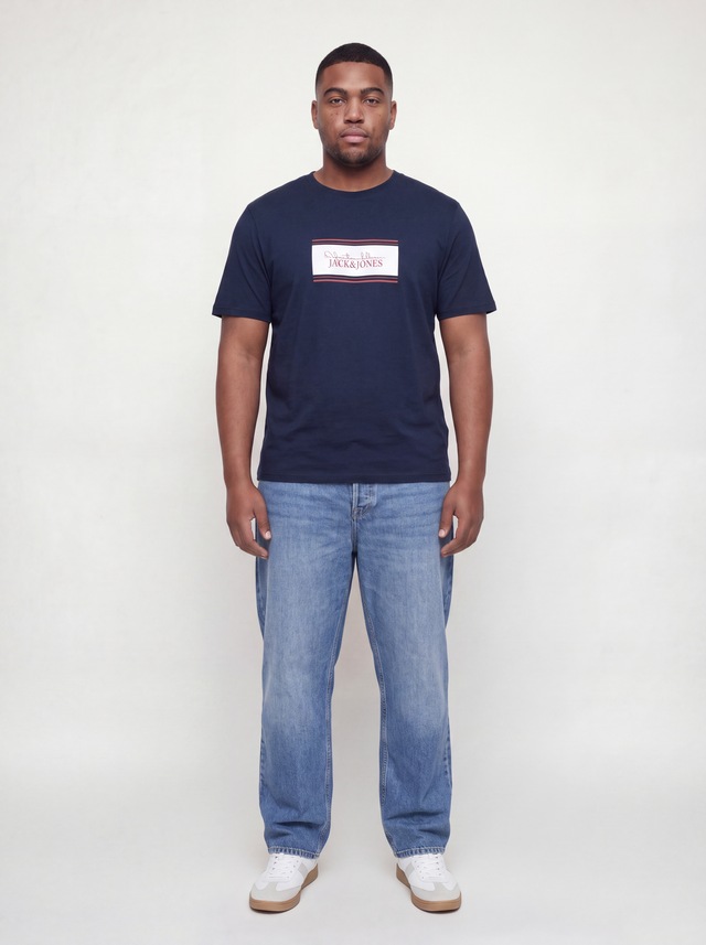 Jack & Jones PlusSize Rundhalsshirt »JJBUSTER TEE SS CREW NECK BTS SN PLS« Baumwolle, regular fit