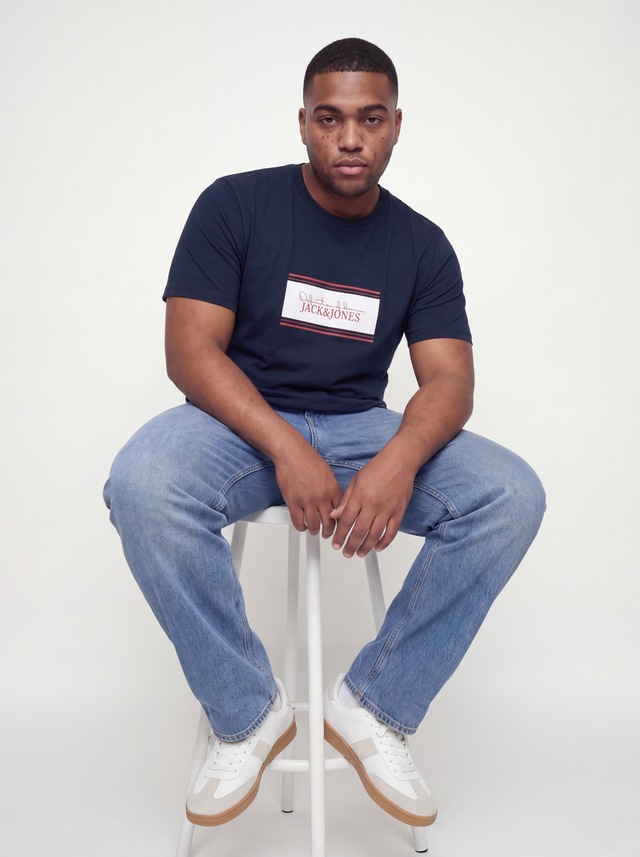 Jack & Jones PlusSize Rundhalsshirt »JJBUSTER TEE SS CREW NECK BTS SN PLS« Baumwolle, regular fit