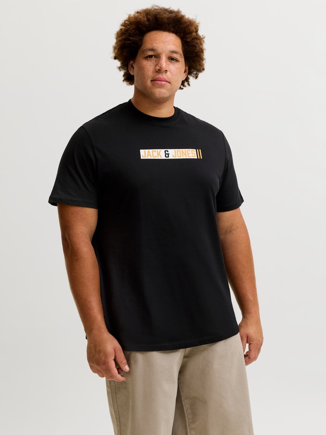 Jack & Jones PlusSize Rundhalsshirt »JJMUNK TEE SS CREW NECK SN PLS« Baumwolle, normal geschnitten