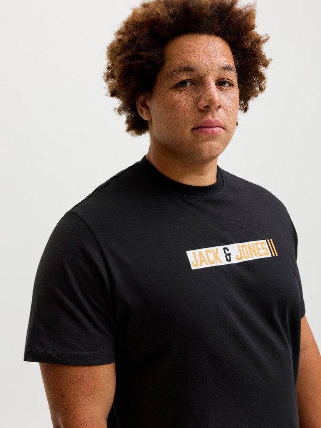 Jack & Jones PlusSize Rundhalsshirt »JJMUNK TEE SS CREW NECK SN PLS« Baumwolle, normal geschnitten