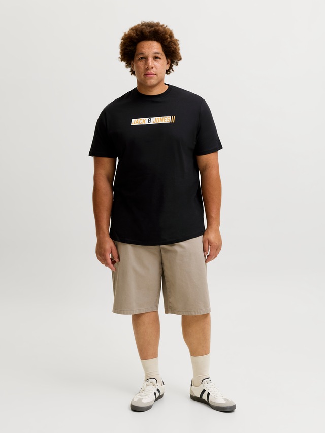 Jack & Jones PlusSize Rundhalsshirt »JJMUNK TEE SS CREW NECK SN PLS« Baumwolle, normal geschnitten