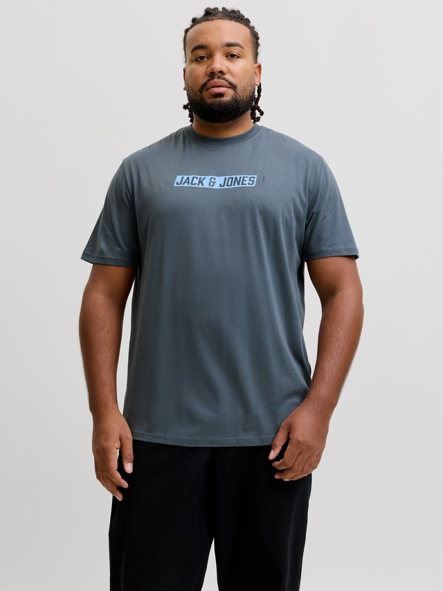 Jack & Jones PlusSize Rundhalsshirt »JJMUNK TEE SS CREW NECK SN PLS« Baumwolle, normal geschnitten