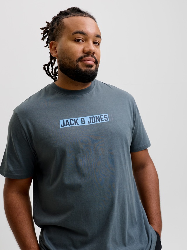 Jack & Jones PlusSize Rundhalsshirt »JJMUNK TEE SS CREW NECK SN PLS« Baumwolle, normal geschnitten