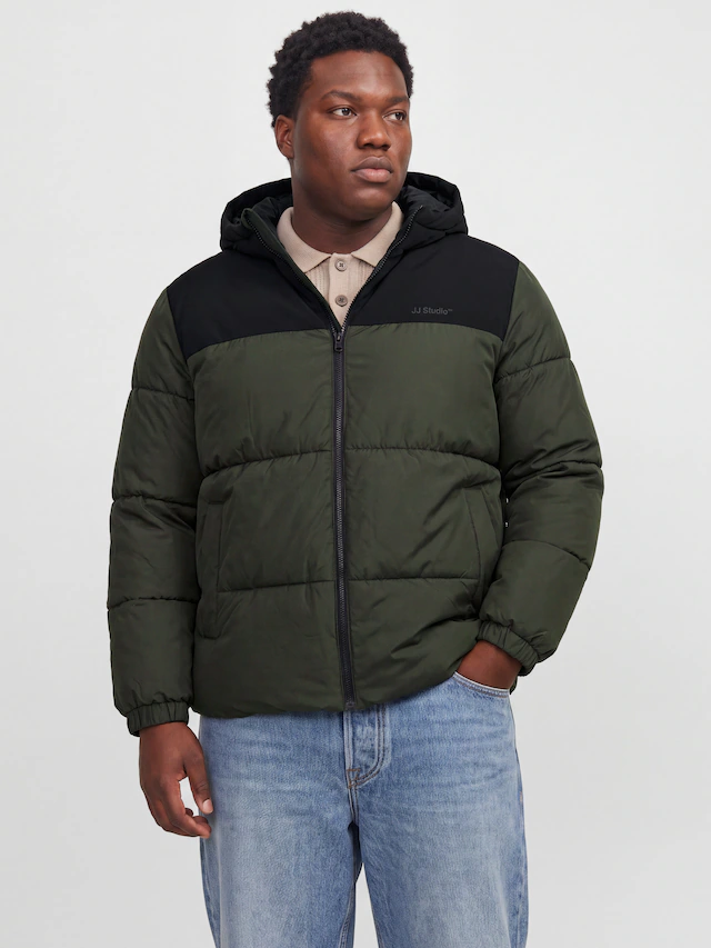 Jack & Jones PlusSize Steppjacke »JJRAZE PUFFER HOOD PLS« mit Kapuze Kunstfaser, regular fit