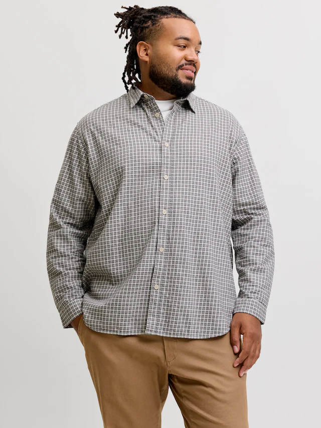 Jack & Jones PlusSize Langarmhemd »JJCARTER CHECK SHIRT LS SN PLS« Baumwolle, relaxed fit