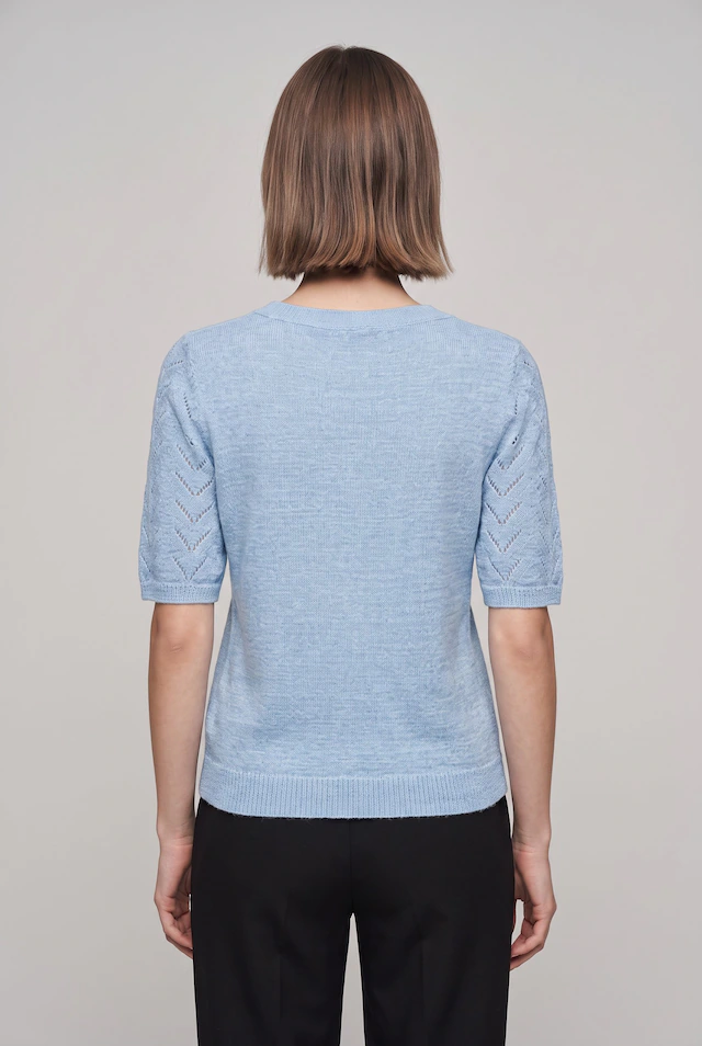 ONLY Kurzarmpullover »ONLSUNNY SS O-NECK KNT« Kunstfaser, regular fit, Rundhals