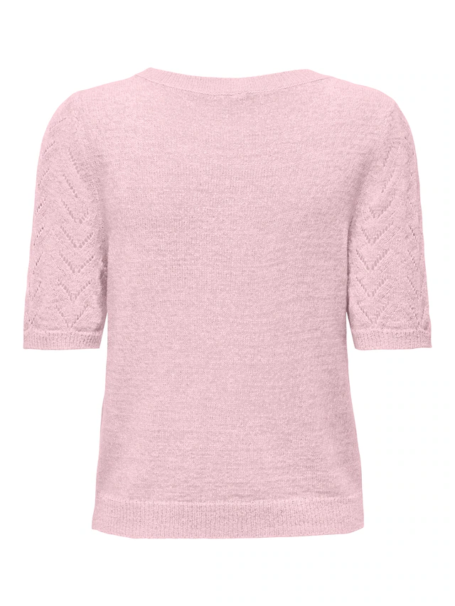 ONLY Kurzarmpullover »ONLSUNNY SS O-NECK KNT« Kunstfaser, regular fit, Rundhals
