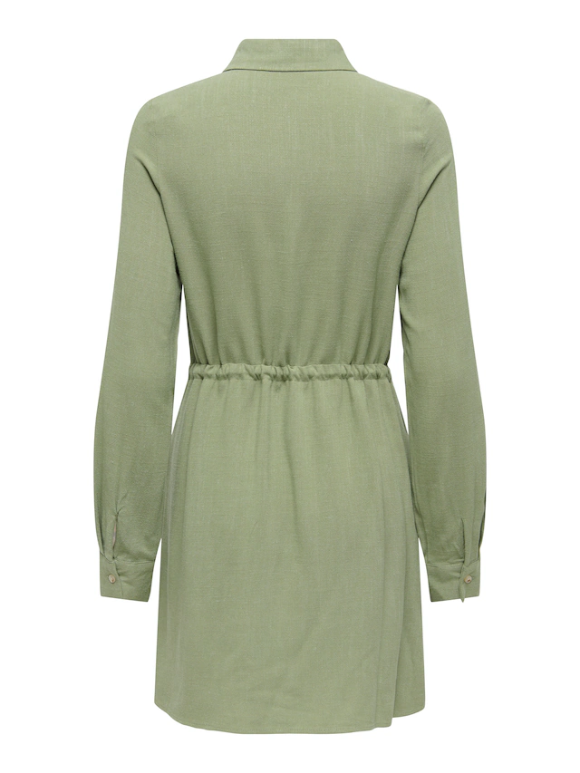 ONLY Blusenkleid »ONLSIESTA L/S LINEN BL SHIRT DRESS PNT« Viskosemischung, regular fit, mit Leinen