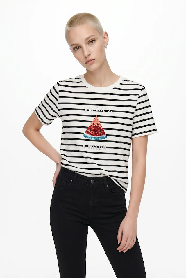 ONLY Kurzarmshirt »ONLKITA S/S TEE JRS NOOS« Baumwolle, regular fit