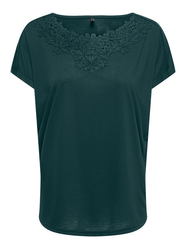 ONLY Spitzenshirt »ONLWINNIE S/S TOP CS JRS« Polyester, regular fit