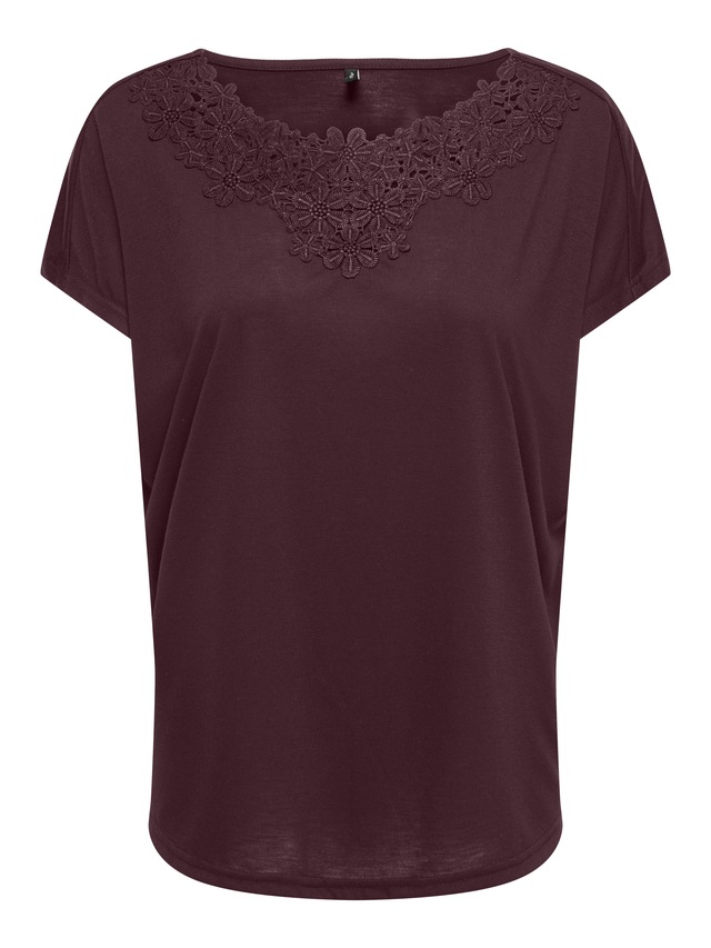 ONLY Spitzenshirt »ONLWINNIE S/S TOP CS JRS« Polyester, regular fit
