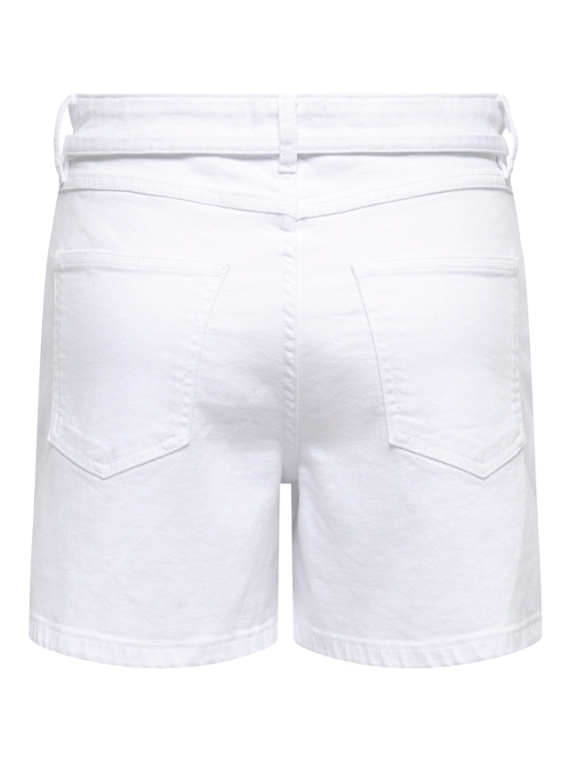 ONLY Jeansshorts »ONLGIANNA MW BELTED SHORTS AZG DNM NOOS« Baumwollmischung, regular fit, Regular Waist
