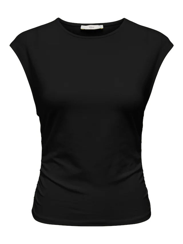 ONLY »ONLMIRA CAPSL RUCHING TOP JRS NOOS« Baumwollmischung, regular fit, Rundhals
