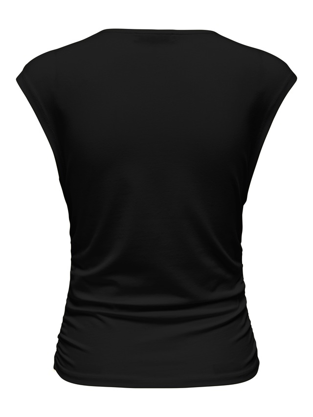 ONLY »ONLMIRA CAPSL RUCHING TOP JRS NOOS« Baumwollmischung, regular fit, Rundhals