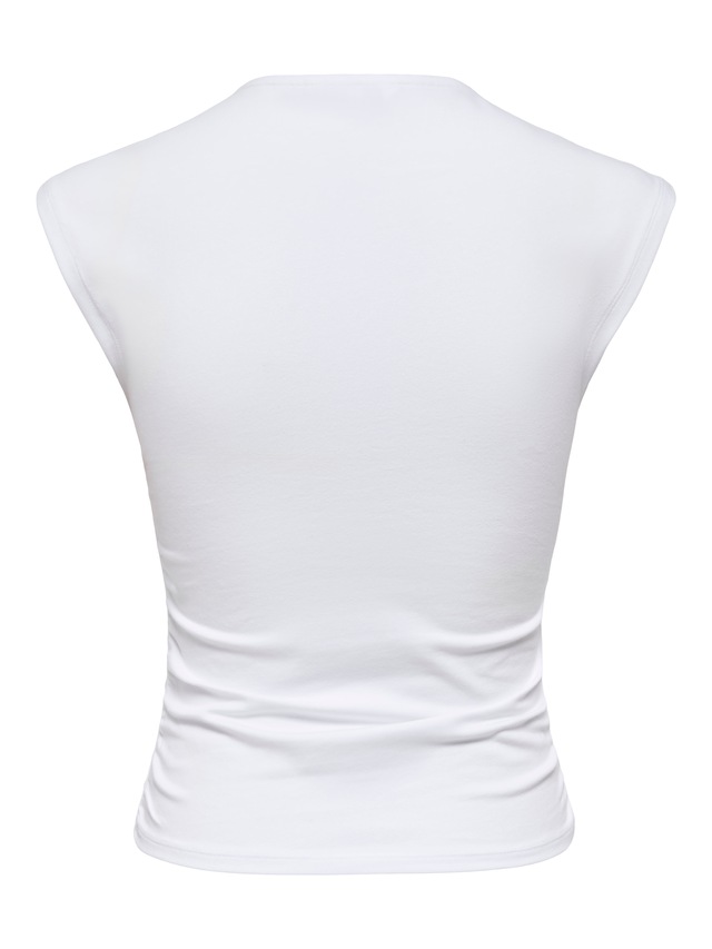 ONLY »ONLMIRA CAPSL RUCHING TOP JRS NOOS« Baumwollmischung, regular fit, Rundhals