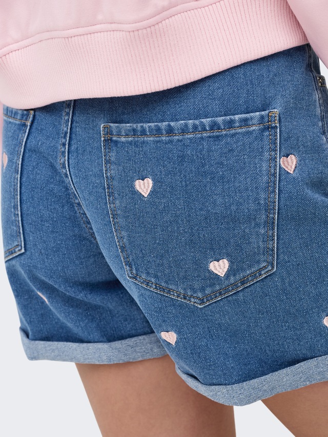 ONLY Jeansshorts »ONLVEGA HW EMBROIDERY DNM SHORTS GUANOOS« Baumwolle, High Waist
