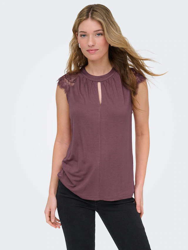 ONLY Kurzarmshirt »ONLNICOLA S/S TOP CS JRS« Viskose, regular fit, Rundhals