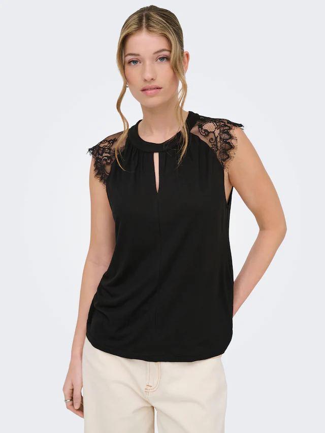 ONLY Kurzarmshirt »ONLNICOLA S/S TOP CS JRS« Viskose, regular fit, Rundhals