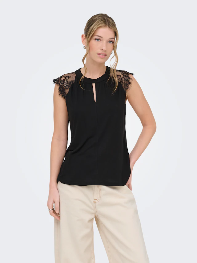 ONLY Kurzarmshirt »ONLNICOLA S/S TOP CS JRS« Viskose, regular fit, Rundhals