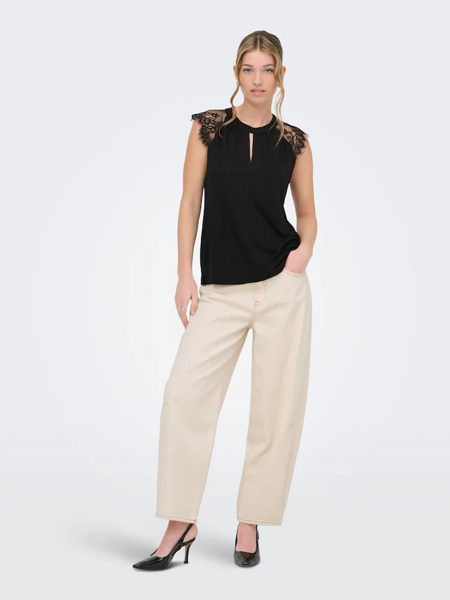 ONLY Kurzarmshirt »ONLNICOLA S/S TOP CS JRS« Viskose, regular fit, Rundhals