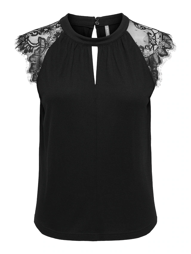 ONLY Kurzarmshirt »ONLNICOLA S/S TOP CS JRS« Viskose, regular fit, Rundhals