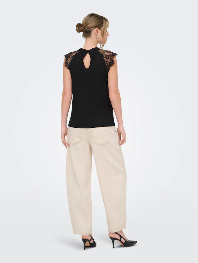 ONLY Kurzarmshirt »ONLNICOLA S/S TOP CS JRS« Viskose, regular fit, Rundhals