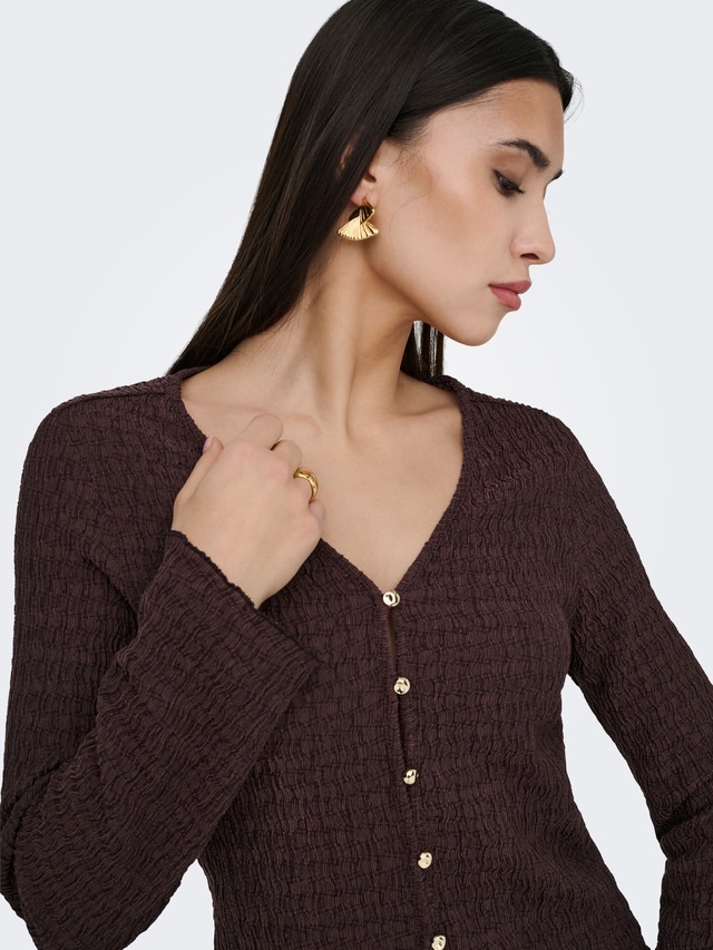 ONLY Strickjacke »ONLILSE L/S CARIDGAN STRUC JRS« Kunstfaser, V-Ausschnitt