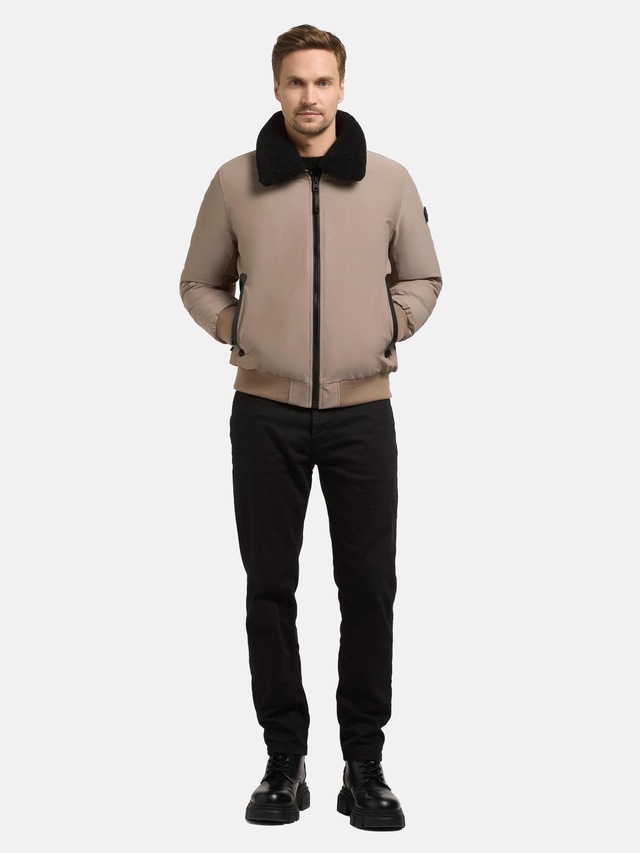 khujo Outdoorjacke »Ginster« ohne Kapuze Herren Winterjacke mit Teddyfleece-Besatz und magnetischen Details