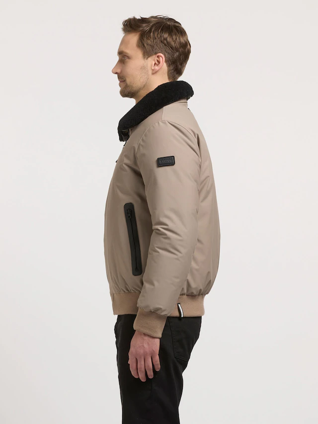 khujo Outdoorjacke »Ginster« ohne Kapuze Herren Winterjacke mit Teddyfleece-Besatz und magnetischen Details