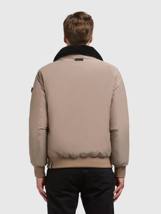 khujo Outdoorjacke »Ginster« ohne Kapuze Herren Winterjacke mit Teddyfleece-Besatz und magnetischen Details