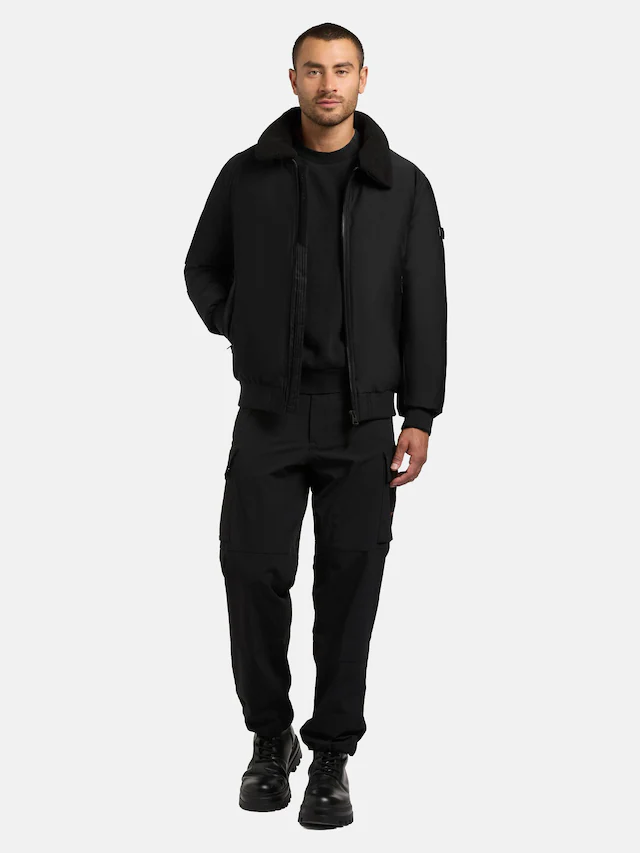 khujo Outdoorjacke »Ginster« ohne Kapuze Herren Winterjacke mit Teddyfleece-Besatz und magnetischen Details