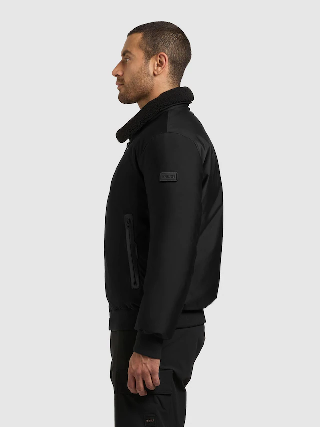 khujo Outdoorjacke »Ginster« ohne Kapuze Herren Winterjacke mit Teddyfleece-Besatz und magnetischen Details