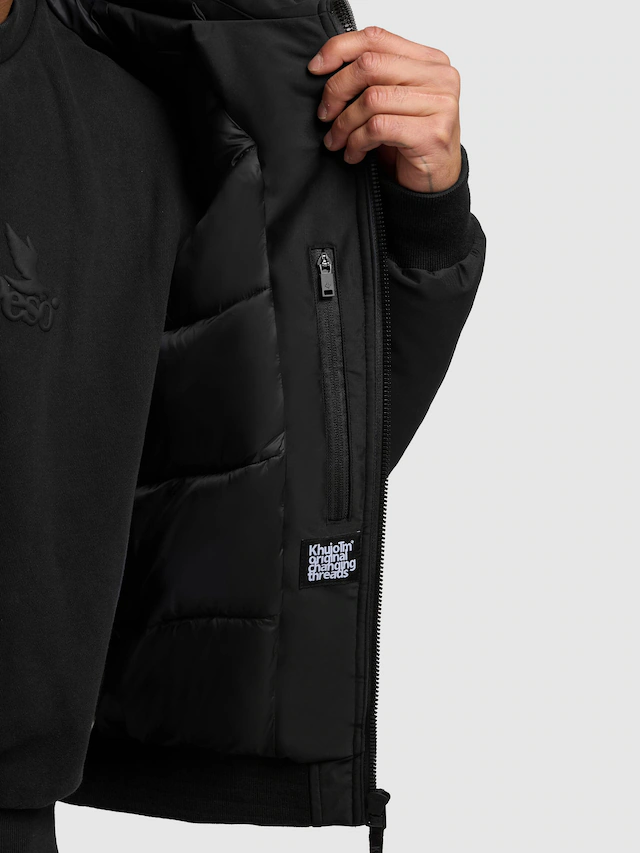 khujo Outdoorjacke »Ginster« ohne Kapuze Herren Winterjacke mit Teddyfleece-Besatz und magnetischen Details