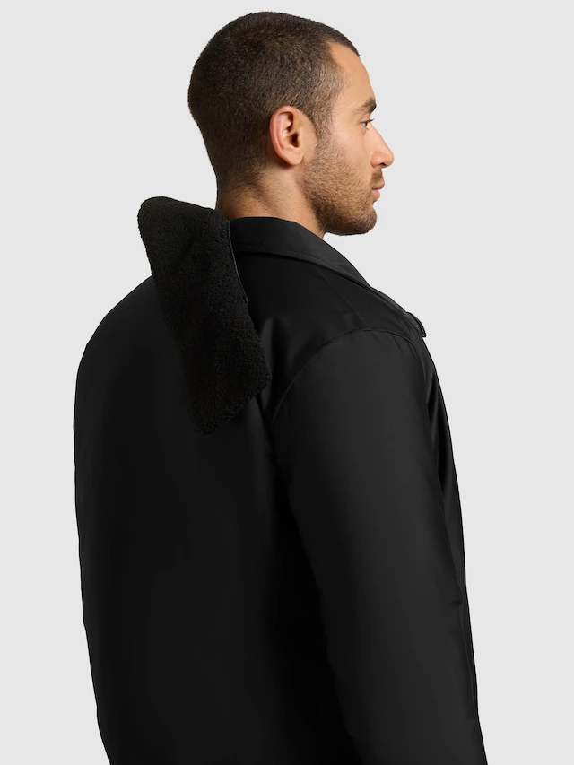 khujo Outdoorjacke »Ginster« ohne Kapuze Herren Winterjacke mit Teddyfleece-Besatz und magnetischen Details