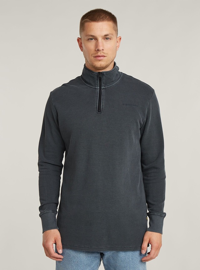 G-STAR T-Shirt »Overdyed Half Zip Tweeter«