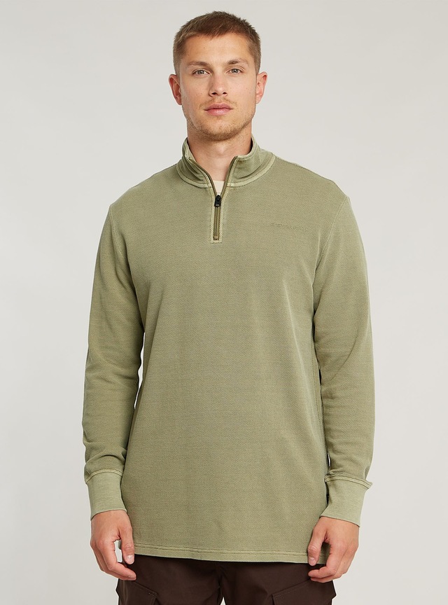 G-STAR T-Shirt »Overdyed Half Zip Tweeter«