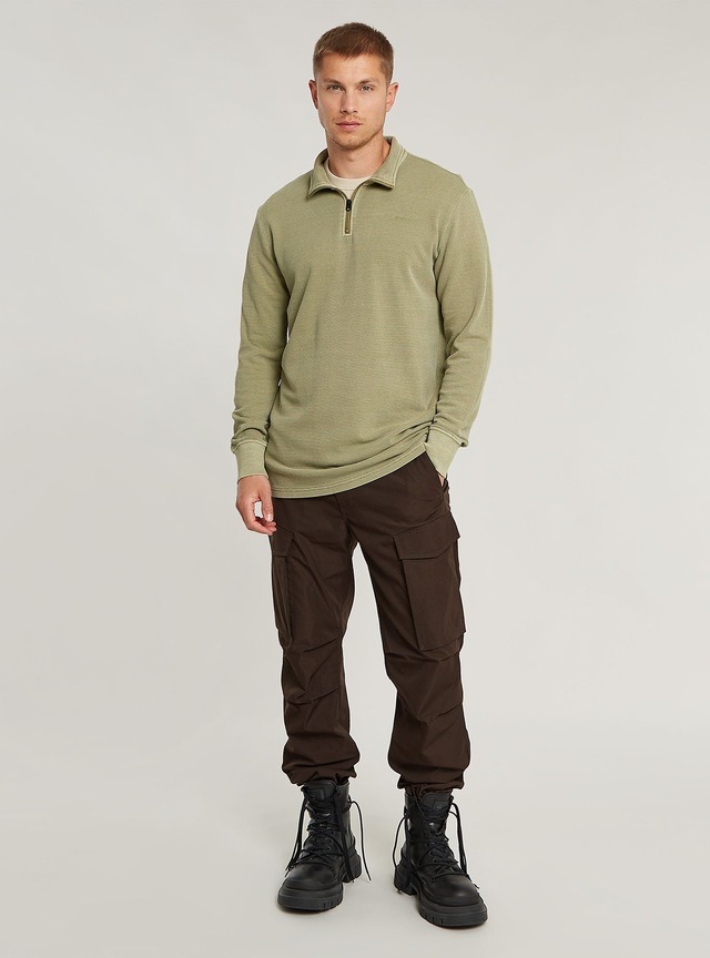 G-STAR T-Shirt »Overdyed Half Zip Tweeter«