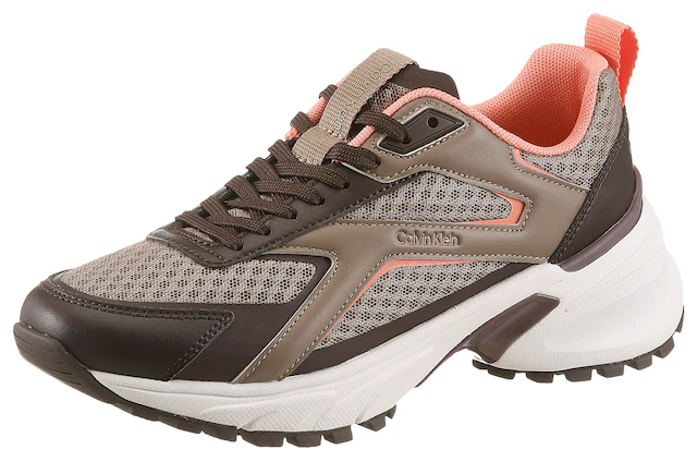 Calvin Klein Plateausneaker »HIKE RUN CKSTRIPE MESH« Schnürschuh, Halbschuh, Freizeitsneaker mit Logo-Schriftzug