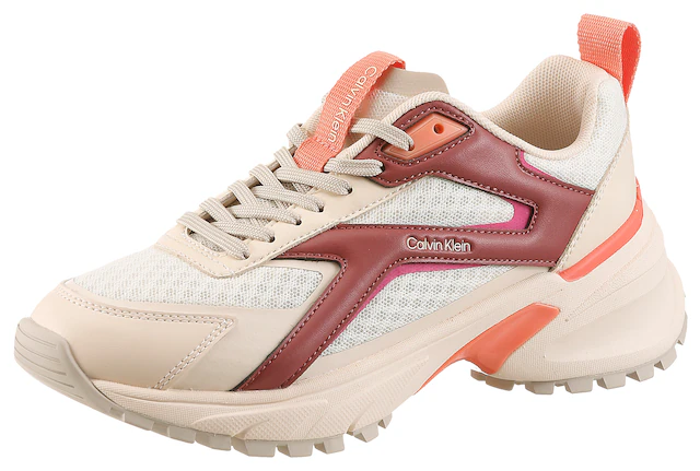 Calvin Klein Plateausneaker »HIKE RUN CKSTRIPE MESH« Schnürschuh, Halbschuh, Freizeitsneaker mit Logo-Schriftzug