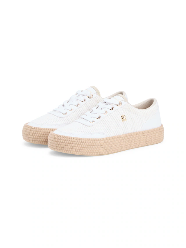 Tommy Hilfiger Plateausneaker »TH FOXING PLATFORM ROPE« Freizeitschuh, Schnürer, Halbschuh mit TH-Schmuckelement