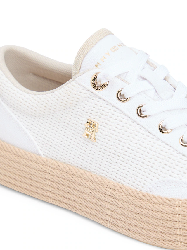 Tommy Hilfiger Plateausneaker »TH FOXING PLATFORM ROPE« Freizeitschuh, Schnürer, Halbschuh mit TH-Schmuckelement