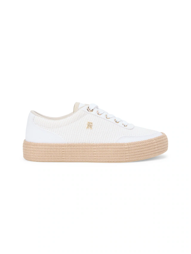 Tommy Hilfiger Plateausneaker »TH FOXING PLATFORM ROPE« Freizeitschuh, Schnürer, Halbschuh mit TH-Schmuckelement