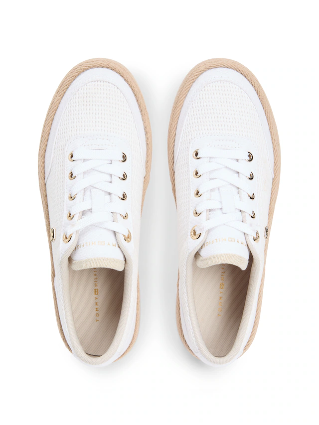Tommy Hilfiger Plateausneaker »TH FOXING PLATFORM ROPE« Freizeitschuh, Schnürer, Halbschuh mit TH-Schmuckelement