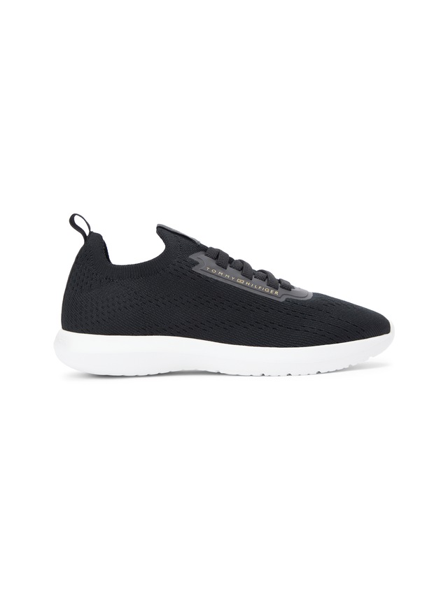 Tommy Hilfiger Slip-On Sneaker »TH KNIT EXTRALIGHT RUNNER« Freizeitschuh, Halbschuh, Slipper mit elastischen Schnürsenkeln