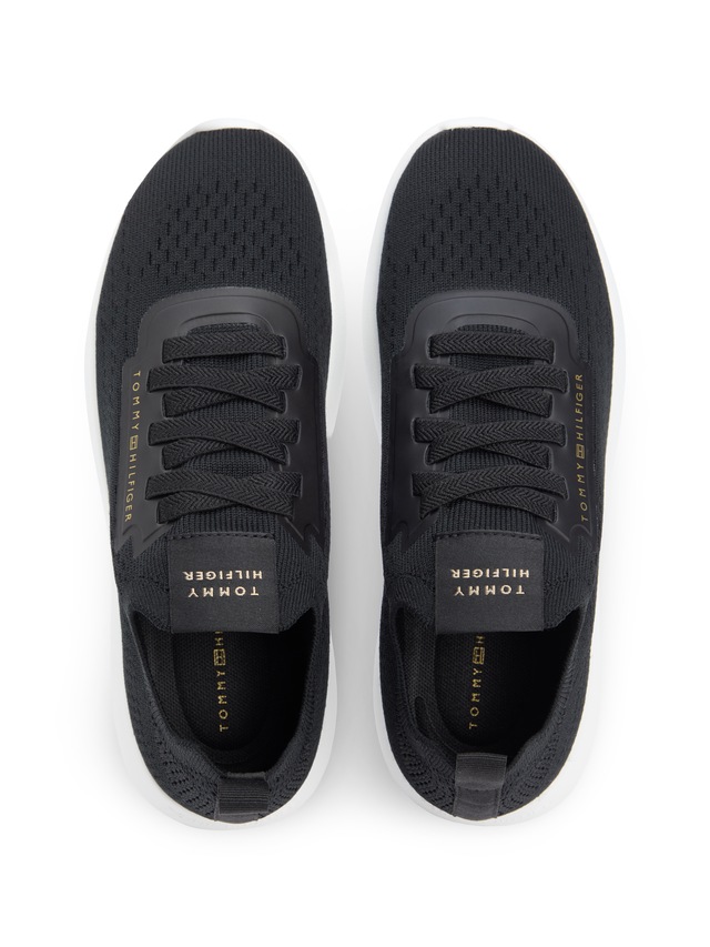 Tommy Hilfiger Slip-On Sneaker »TH KNIT EXTRALIGHT RUNNER« Freizeitschuh, Halbschuh, Slipper mit elastischen Schnürsenkeln
