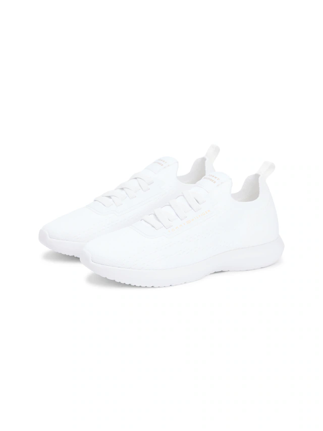 Tommy Hilfiger Slip-On Sneaker »TH KNIT EXTRALIGHT RUNNER« Freizeitschuh, Halbschuh, Slipper mit elastischen Schnürsenkeln