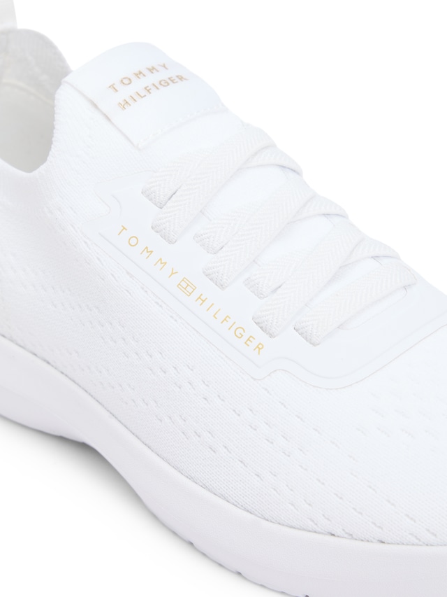 Tommy Hilfiger Slip-On Sneaker »TH KNIT EXTRALIGHT RUNNER« Freizeitschuh, Halbschuh, Slipper mit elastischen Schnürsenkeln