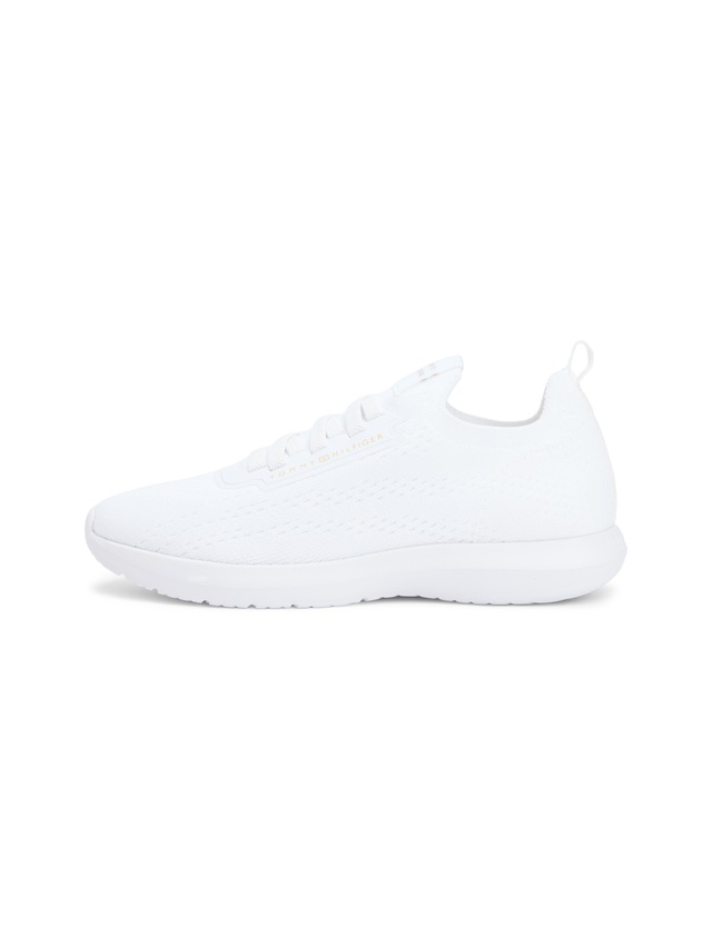 Tommy Hilfiger Slip-On Sneaker »TH KNIT EXTRALIGHT RUNNER« Freizeitschuh, Halbschuh, Slipper mit elastischen Schnürsenkeln