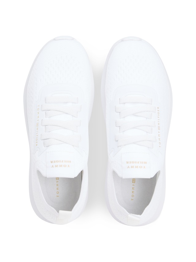 Tommy Hilfiger Slip-On Sneaker »TH KNIT EXTRALIGHT RUNNER« Freizeitschuh, Halbschuh, Slipper mit elastischen Schnürsenkeln